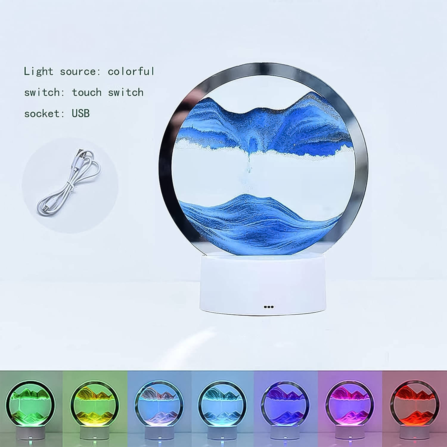 5 Color Light Moving Sand Art Picture (1 Pc) 5 Color Light Moving Sand Art Picture (1 Pc)